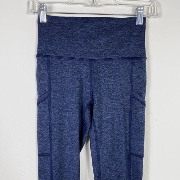 Aerie Navy Blue Space Dye Full Length Leggings With Pockets Size S - Picture 4 of 7
